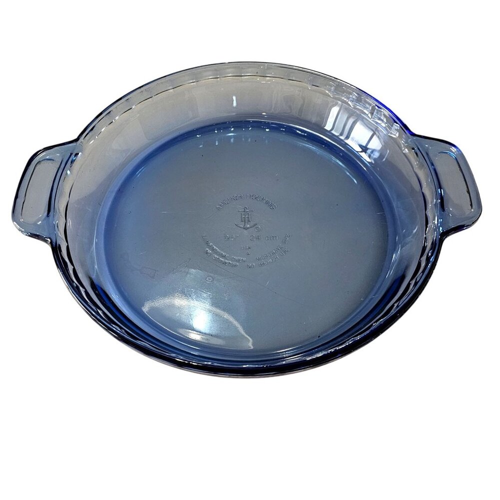 Anchor Hocking Cobalt Blue Pie Plate 9.5" denim blue dish color bakeware 1qt
